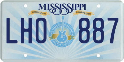 MS license plate LHO887
