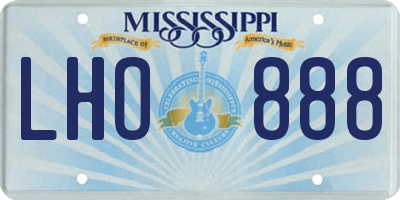 MS license plate LHO888
