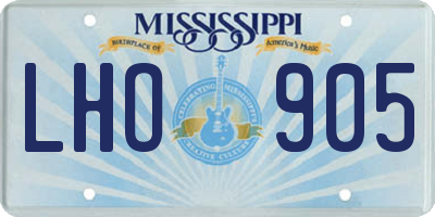 MS license plate LHO905