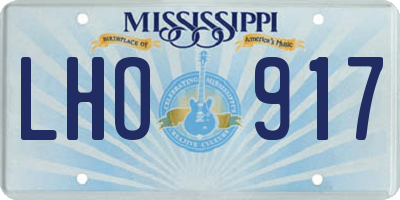 MS license plate LHO917