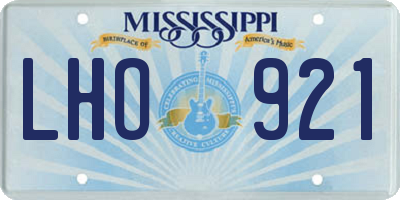 MS license plate LHO921