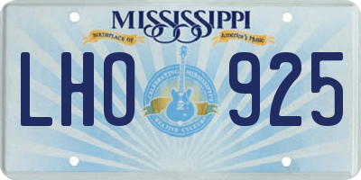 MS license plate LHO925