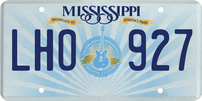 MS license plate LHO927