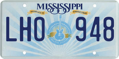 MS license plate LHO948
