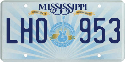 MS license plate LHO953