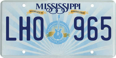 MS license plate LHO965