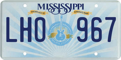 MS license plate LHO967