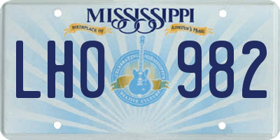 MS license plate LHO982