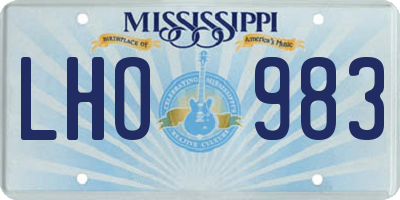 MS license plate LHO983