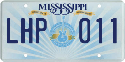 MS license plate LHP011