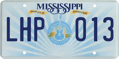 MS license plate LHP013