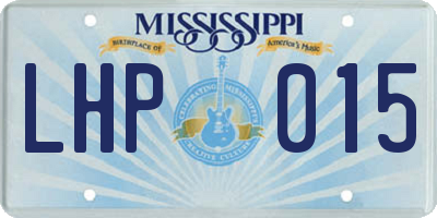 MS license plate LHP015