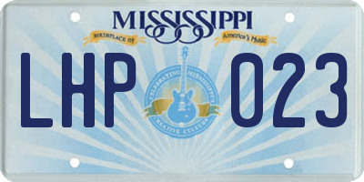 MS license plate LHP023