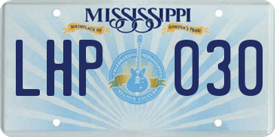 MS license plate LHP030