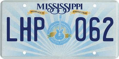 MS license plate LHP062