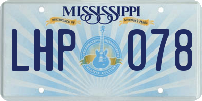 MS license plate LHP078