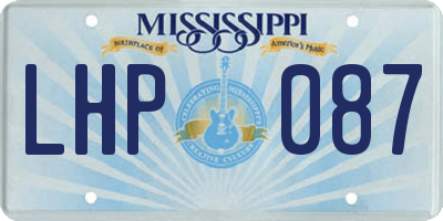 MS license plate LHP087