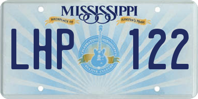 MS license plate LHP122