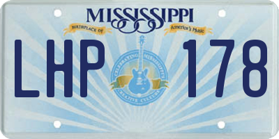 MS license plate LHP178