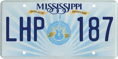 MS license plate LHP187