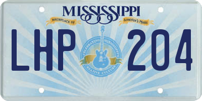 MS license plate LHP204