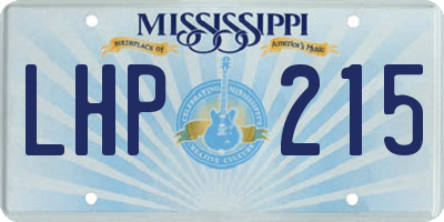 MS license plate LHP215