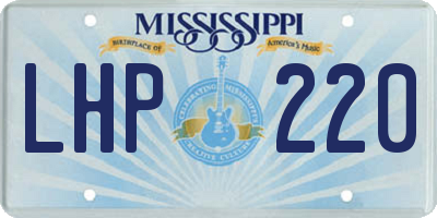 MS license plate LHP220
