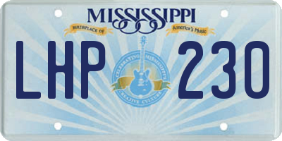 MS license plate LHP230