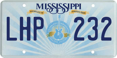 MS license plate LHP232
