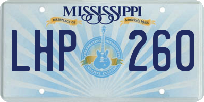 MS license plate LHP260