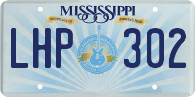 MS license plate LHP302