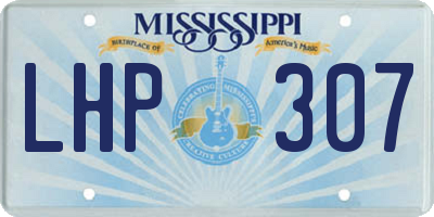 MS license plate LHP307