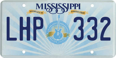 MS license plate LHP332