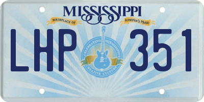 MS license plate LHP351