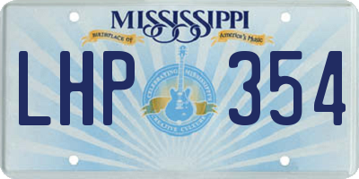 MS license plate LHP354