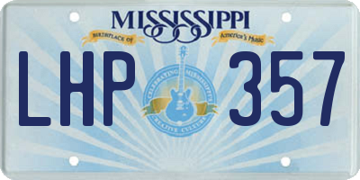 MS license plate LHP357