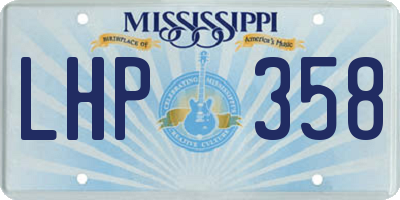 MS license plate LHP358