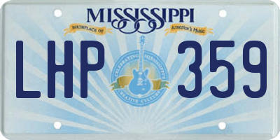 MS license plate LHP359