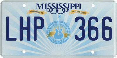 MS license plate LHP366
