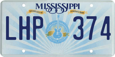 MS license plate LHP374