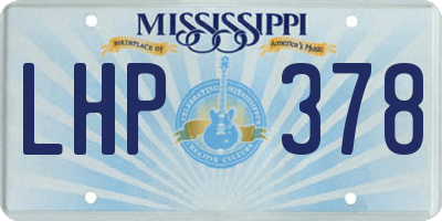 MS license plate LHP378