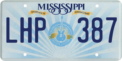 MS license plate LHP387