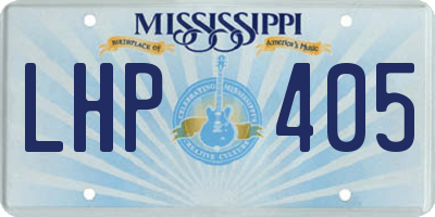 MS license plate LHP405