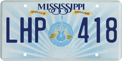 MS license plate LHP418