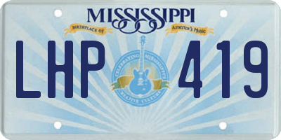 MS license plate LHP419