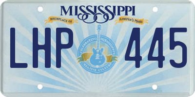 MS license plate LHP445