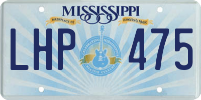 MS license plate LHP475
