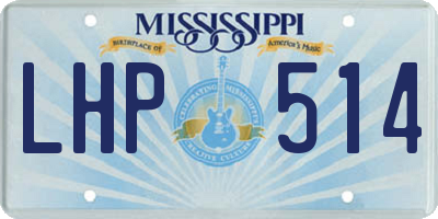 MS license plate LHP514
