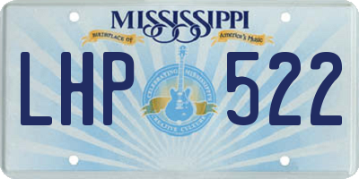 MS license plate LHP522
