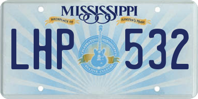 MS license plate LHP532